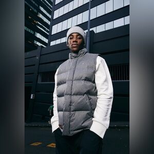 MENS CLASSIC DOWN VEST HRGBONE GREY size 8